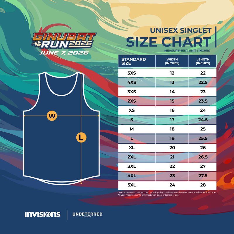 Singlet Size Chart